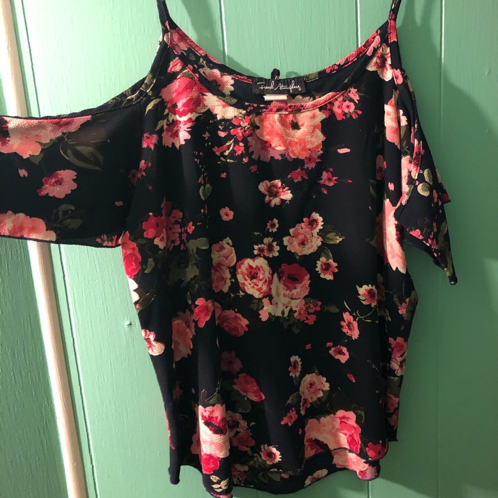 Floral printed off the shoulder shirt